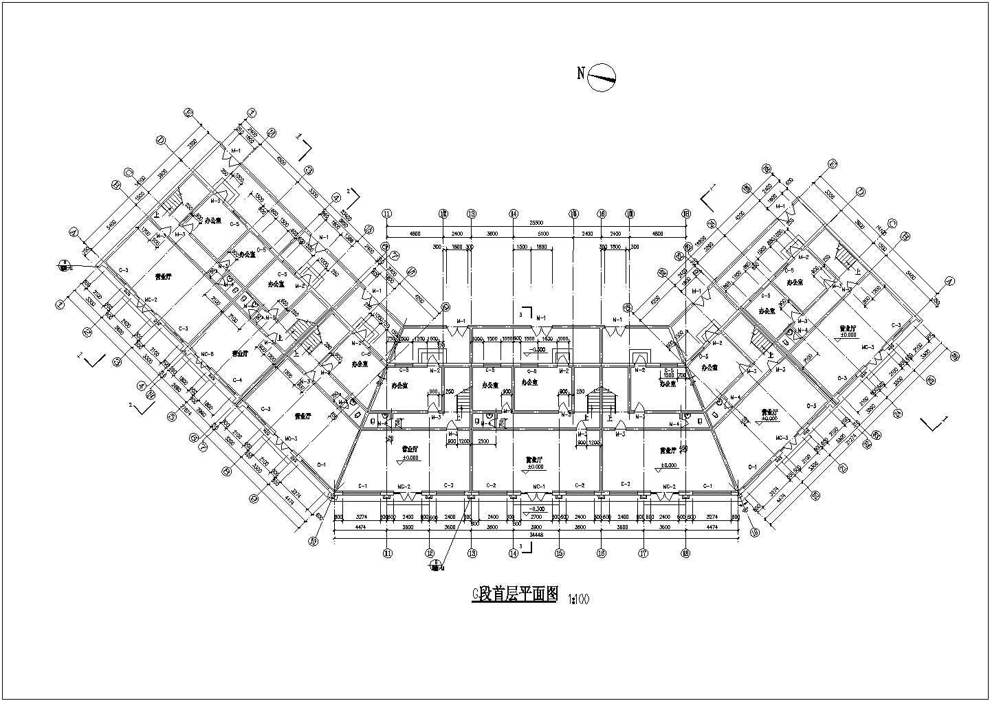 某仿古街建筑施工cad图纸（共12张）