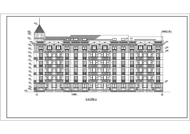 某城市红酒山庄多层联排住宅楼建筑设计全套CAD图纸（含平立剖、卫生间大样）-图二