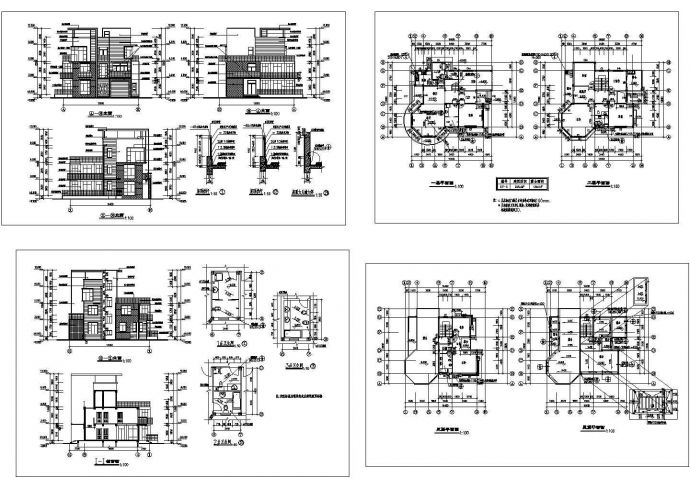 某独体别墅建筑设计CAD施工图_图1