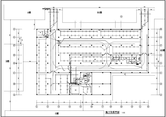 某小区车库电气设计建筑施工CAD图_图1