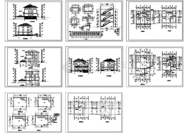 某多层别墅平立面图(cad)-图一