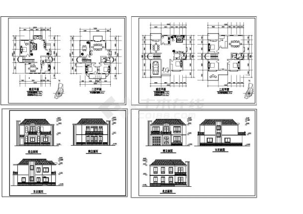 二层别墅建施设计CAD图-图一