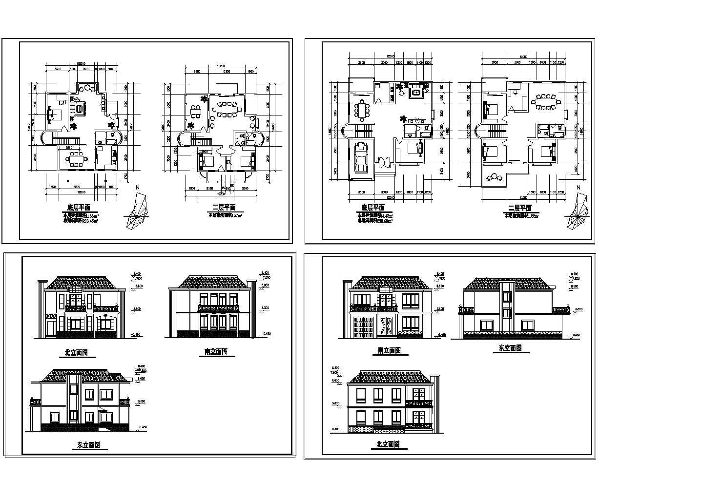 二层别墅建施设计CAD图