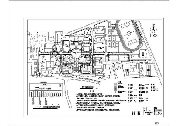 某中学室外电气及附属工程竣工图.cad-图一