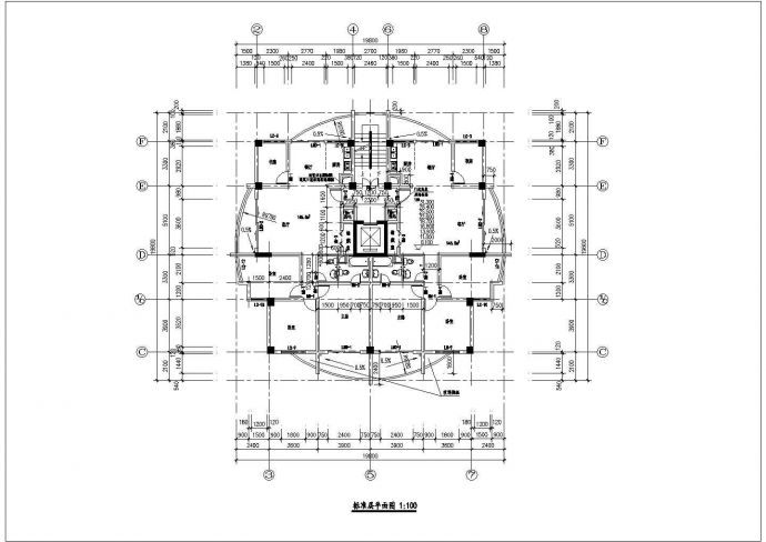 某高层住宅楼建筑施工平面设计cad图纸_图1