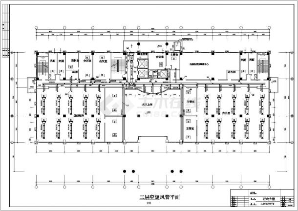 商业区多层行政大楼全套空调工程施工设计cad图纸(含走道排烟系统图)-图一