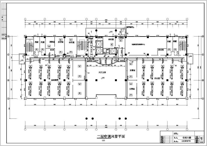 商业区多层行政大楼全套空调工程施工设计cad图纸(含走道排烟系统图)_图1