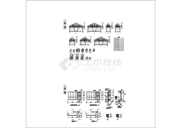 某地金天花园小区建筑设计cad图纸-图二