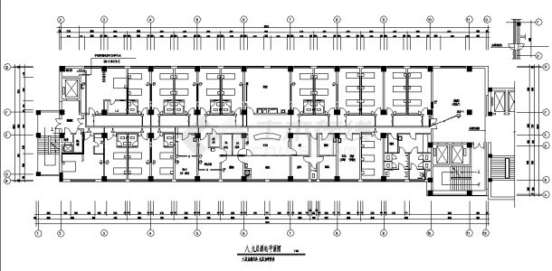 14层医院住院部综合楼电气系统设计施工cad图纸，含地下一层-图二