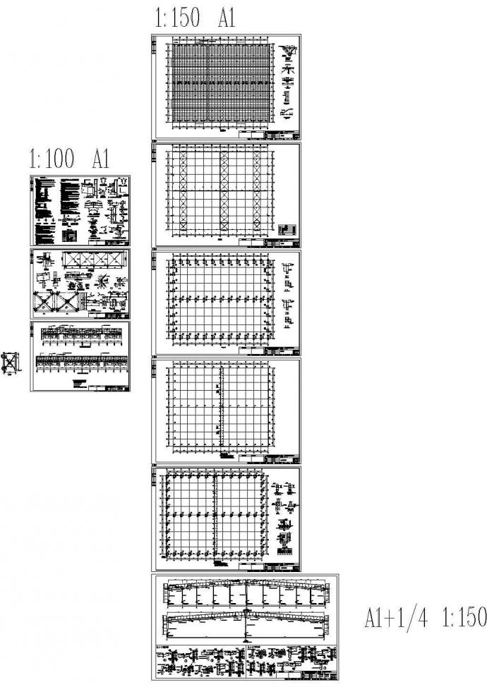 某公司大型仓库结构设计CAD图_图1