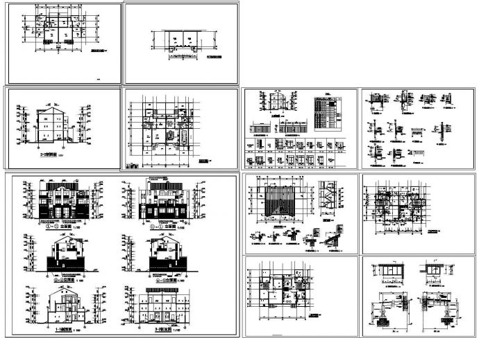 居住小区D型别墅建施设计CAD图_图1