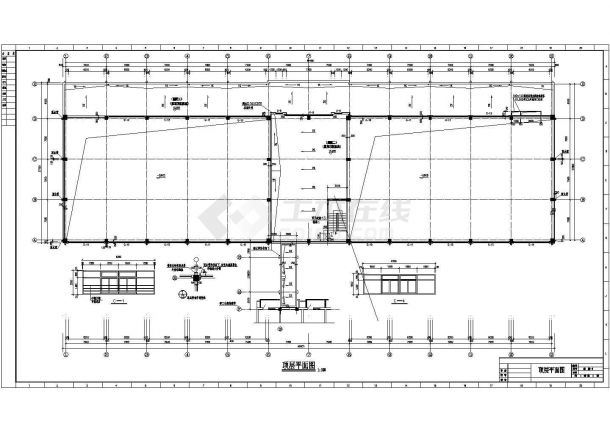 某主体一层局部三层框架结构体育馆设计cad全套建筑施工图（ 含设计说明）-图二