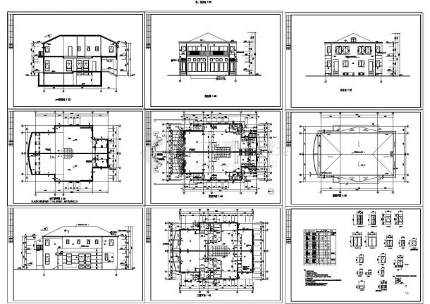 联体别墅建筑设计CAD施工图纸-图一