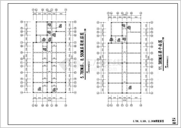 广东某地区四层砖混结构单人宿舍建筑、结构方案设计全套cad图纸（含大样楼梯剖面图）-图一