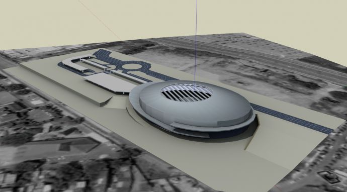 扁平飞碟造型萨尔瓦多勒日略夫雷加特联运汽车站su模型_图1