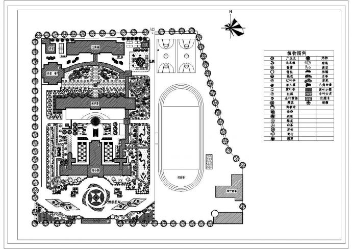 某校园绿化规划CAD设计平面图_图1