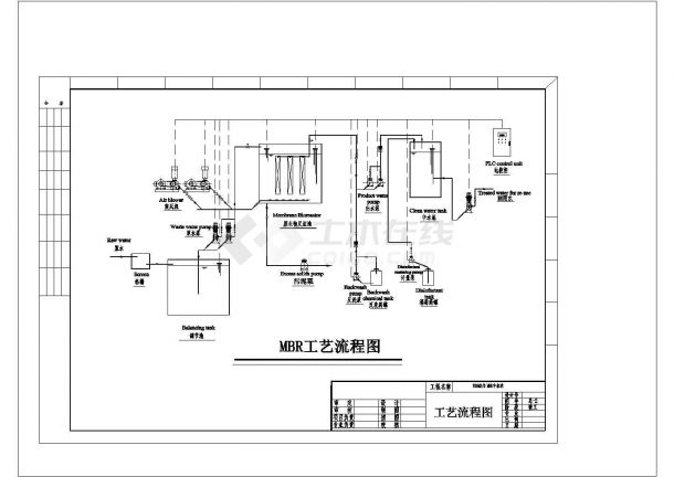 某700立MBR中水站工艺设计详细方案CAD图纸-图一