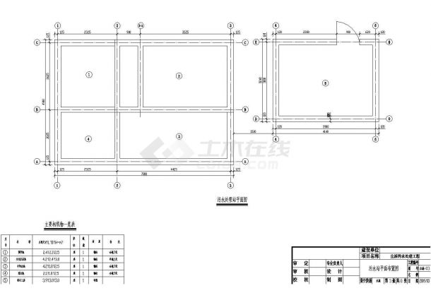 某纤维板厂再生水回用处理站工艺设计详细方案CAD图纸-图一
