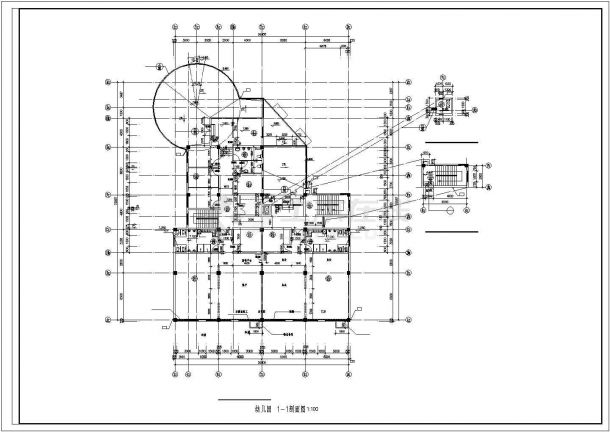 某地幼儿园平面规划CAD施工详图-图一