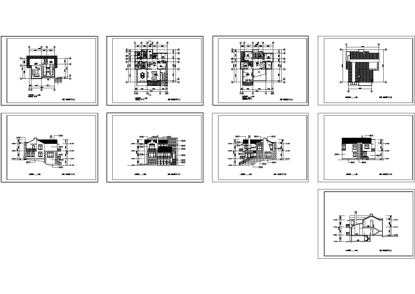 南京山地别墅建筑A型方案设计图纸