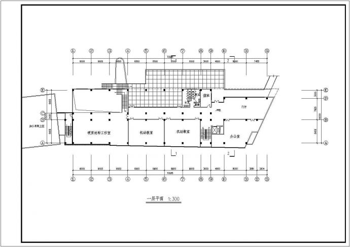 美术馆设计_某地区六层美术馆设计方案CAD图_图1