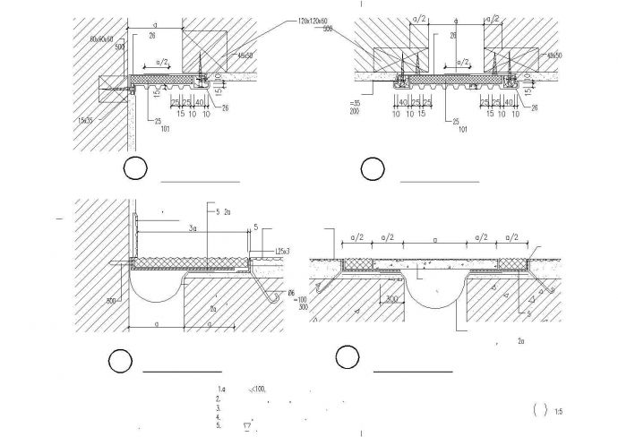 房屋楼地面变形缝详细设计CAD图纸_图1
