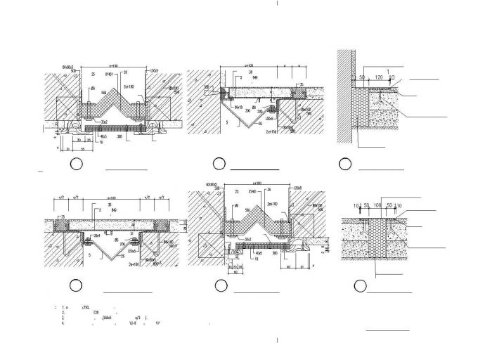 经典常用变形缝节点详细设计CAD图纸（14张）_图1