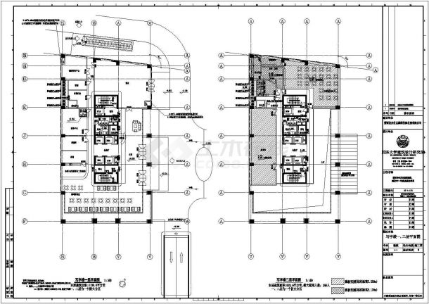 办公楼设计_某十七层框架剪力墙结构新建办公楼设计cad全套建筑施工图（含设计说明，含结构设计，含给排水设计，含暖通设计，含电气设计）-图二