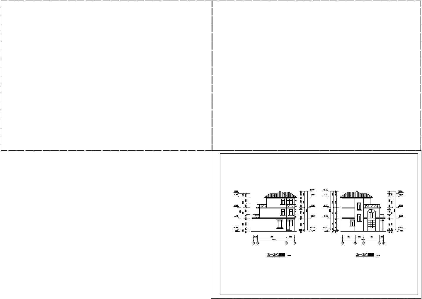 翡翠A型三层独栋别墅设计施工图