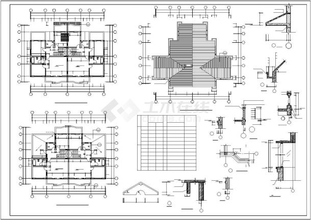 某三层小别墅建筑CAD设计施工图-图二