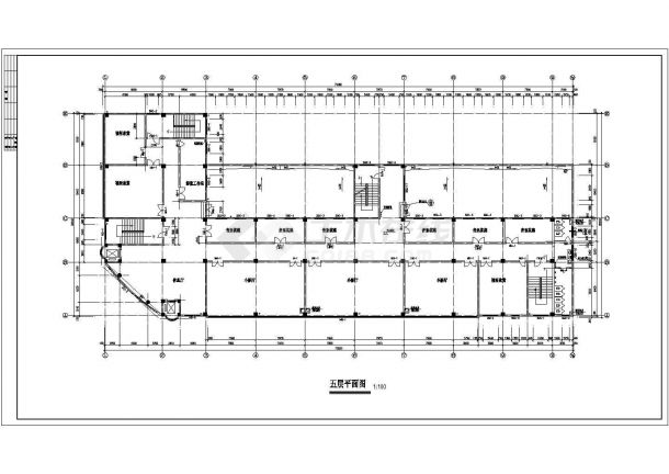 广场设计_文化广场带五层建筑设计CAD图-图一