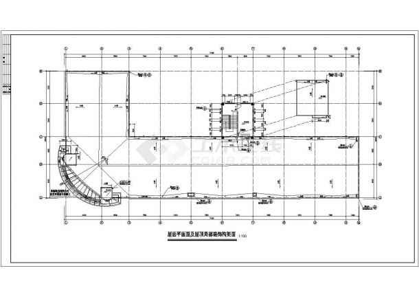 广场设计_文化广场带五层建筑设计CAD图-图二