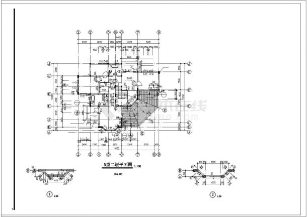 山庄别墅建筑设计CAD施工图-图二