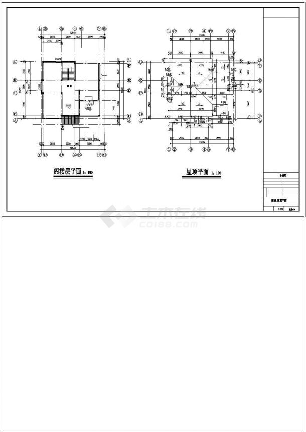 上海某别墅建筑设计CAD施工图-图二