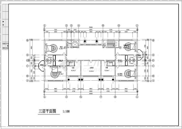 世财滨江音乐花园联体别墅设计CAD施工图-图二