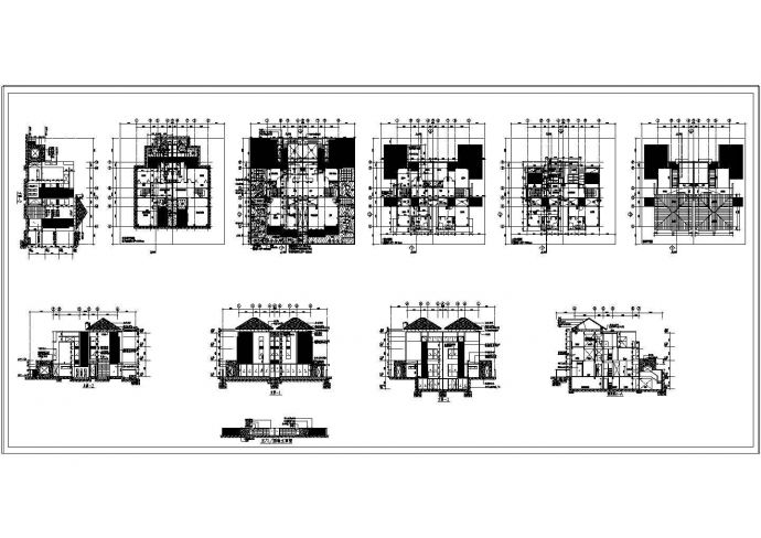 某双拼豪华别墅建筑设计CAD施工图_图1
