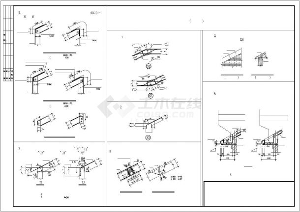 坡屋面梁整体制图规则和构造详细设计CAD图纸-图一