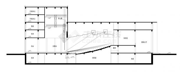 文化馆建筑剖面CAD图-图一