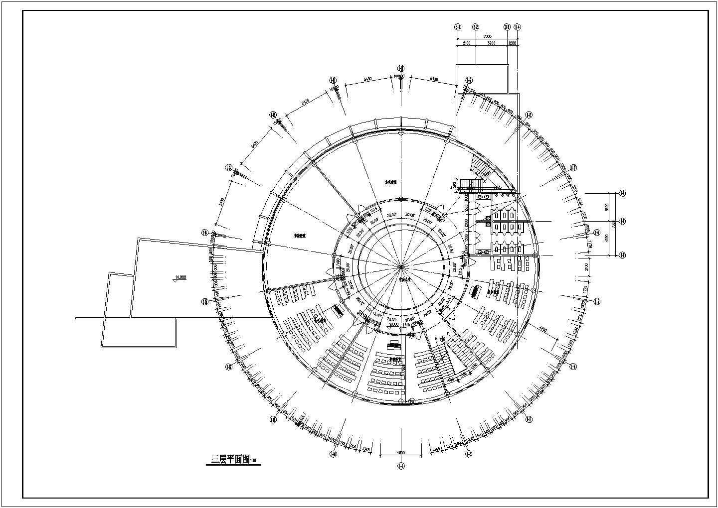 艺术中心设计_某五层圆形艺术中心建筑CAD图