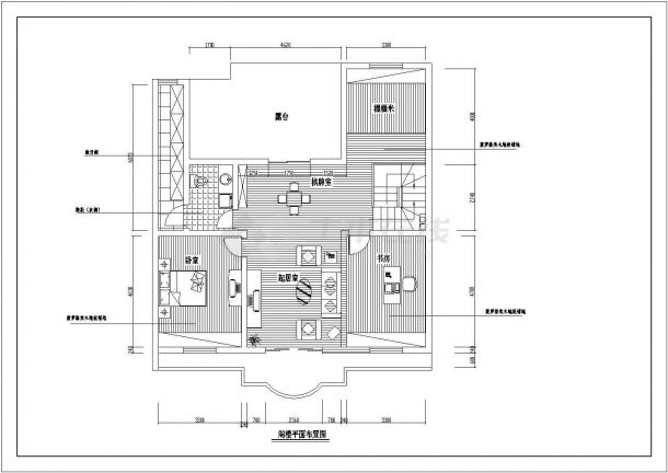 上海市静安区经典大三居家庭室内装修cad平面设计施工图-图一