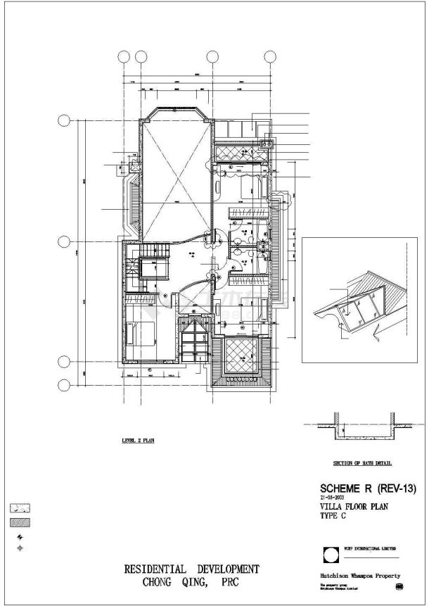 沈阳市某村镇352平米三层砖混结构独栋别墅全套建筑设计CAD图纸-图二