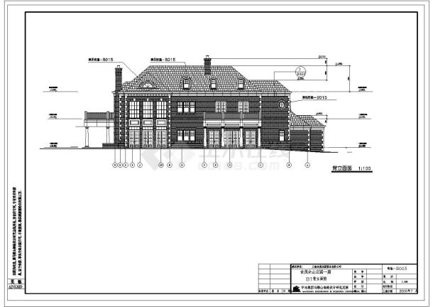 某地区豪华别墅建筑设计CAD施工图纸-图二