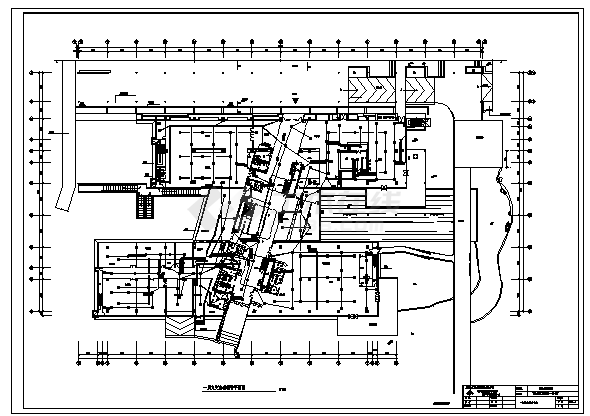 某市四层图书馆电气施工cad图(含消防设计，共四张)-图一