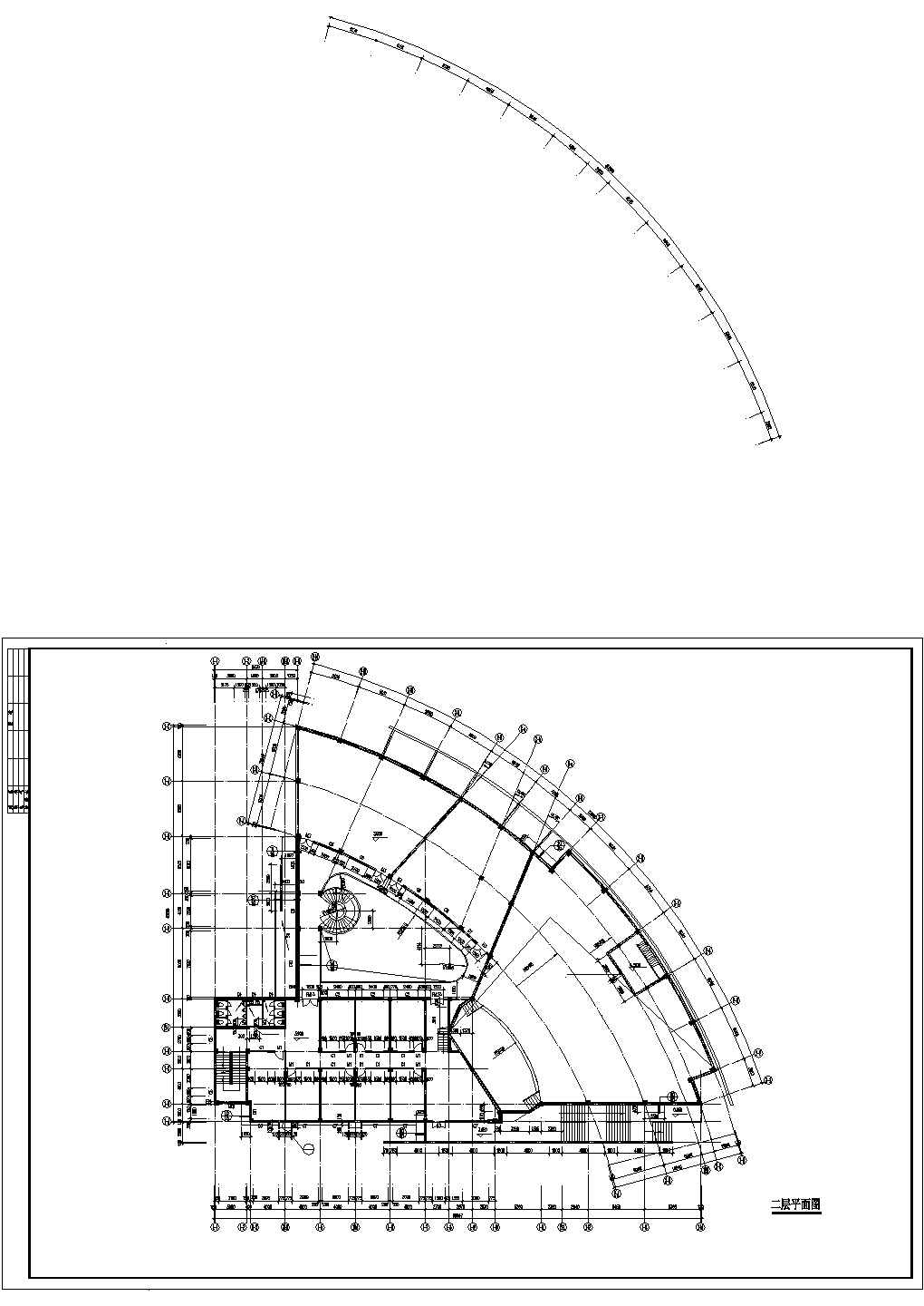 办公楼设计_北京某广播电视大学3400平米4层行政办公楼建筑设计CAD图纸
