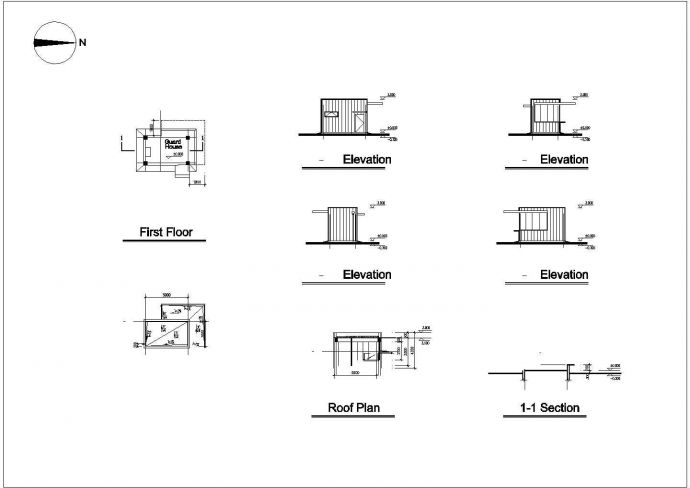 某生产型公司多层框架结构厂房设计cad全套建筑施工图（全英文标注）_图1