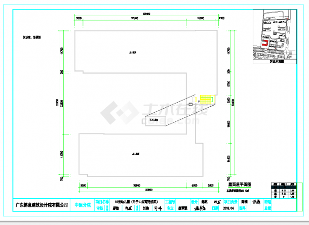 某地三层框架结构15班幼儿园建筑施工图CAD图纸-图二