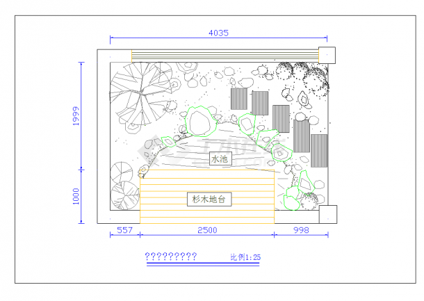 某地屋顶花园及庭院景观全套CAD施工CAD图纸-图一