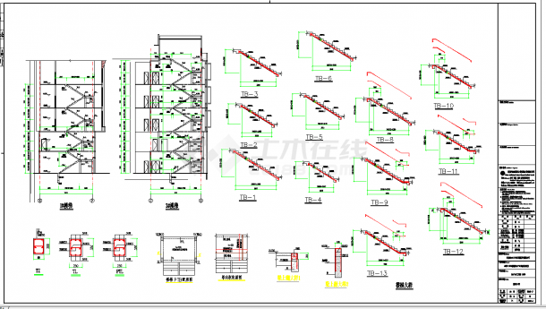 某地四层框架工业创投孵化产业园加工厂房结施CAD图纸-图二