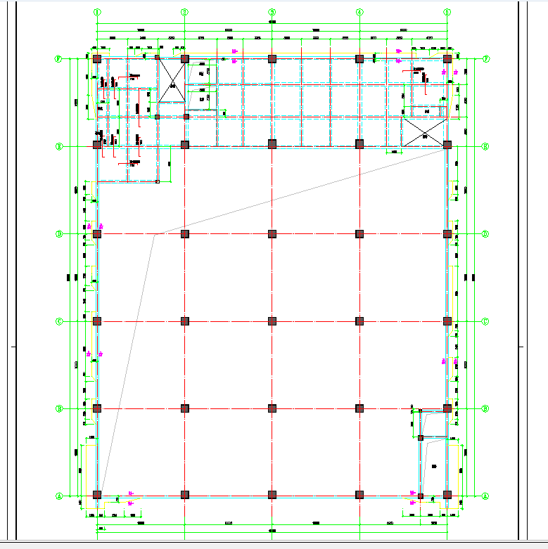 某地五层框架结构工业孵化产业园加工厂房结施CAD图纸