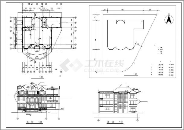 私人两层独栋别墅建筑结构设计施工图-图二